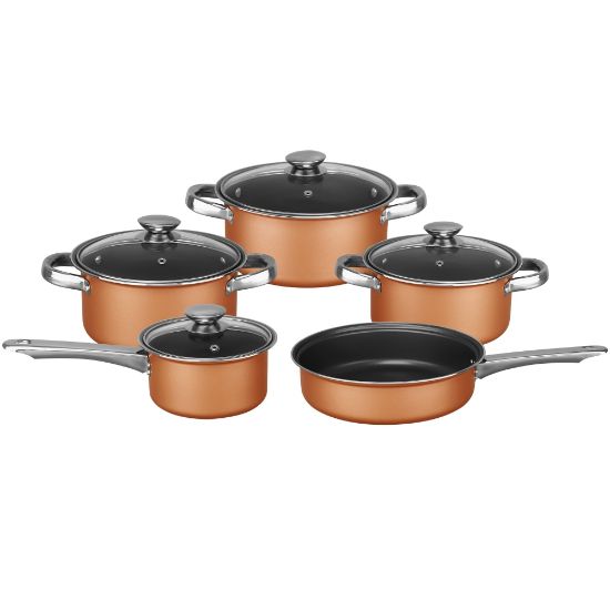 Picture of Brentwood 9-Piece Aluminum Non-Stick Cookware Set, Copper