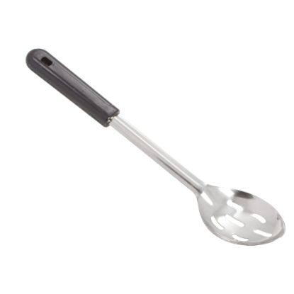 Picture of Winco Slotted Serving Spoon, 13in, Black/Silver