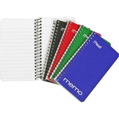 Picture of Mead Wirebound Side-Opening Memo Book, 3in x 5in, 1 Hole-Punched, College Ruled, 60 Sheets