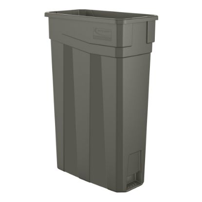 Picture of Suncast Commercial Narrow Rectangular Resin Trash Can, 23 Gallons, 30inH x 11inW x 20inD, Gray