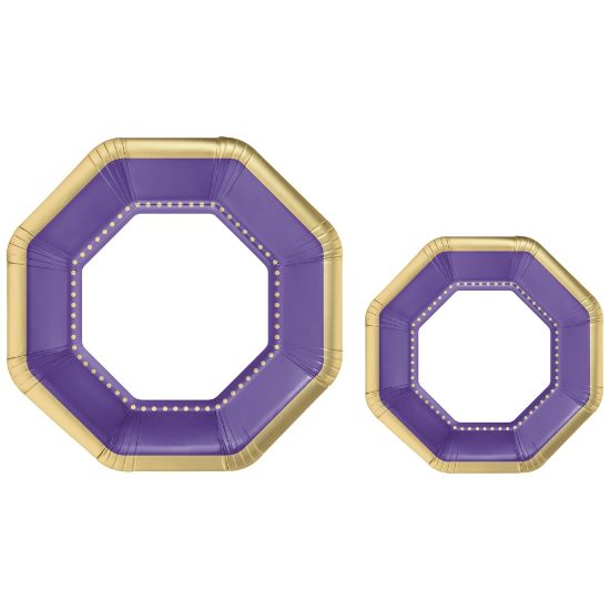 Picture of Amscan Octagonal Premium Plates, New Purple, 20 Plates Per Pack, Case Of 2 Packs