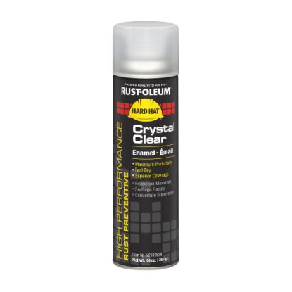 Picture of Rust-Oleum Hard Hat High Performance V2100 System Rust Preventive Enamel Spray Paint, 14 Oz, Gloss Crystal Clear, Case Of 6 Cans