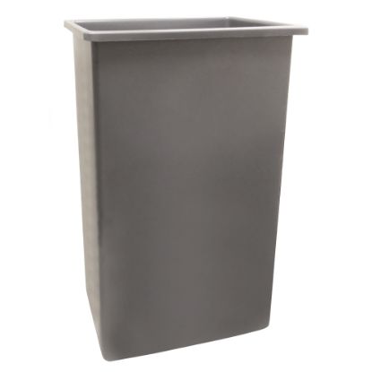 Picture of Continental ValueLine Wall Hugger Rectangular Poly Resin Trash Can, 23 Gallons, 30inH x 20inW x 11inD, Gray