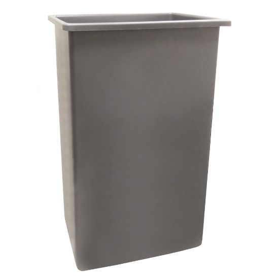 Picture of Continental ValueLine Wall Hugger Rectangular Poly Resin Trash Can, 23 Gallons, 30inH x 20inW x 11inD, Gray