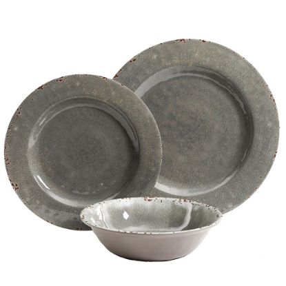 Picture of Gibson Studio California Mauna 12-Piece Dinnerware Set, Gray Crackle