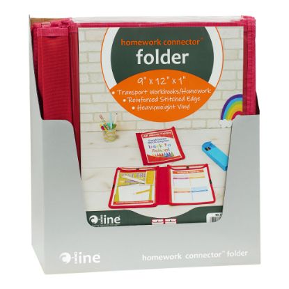 Picture of C-Line Classroom Connector School-To-Home Folders, 9in x 12in, Red, Pack Of 24 Folders