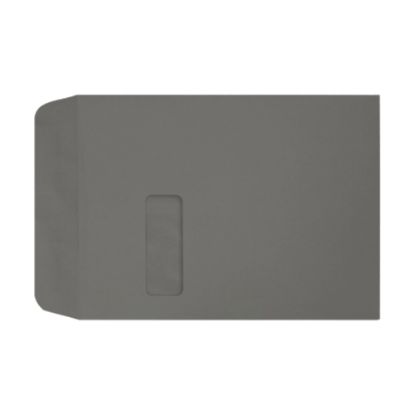 Picture of LUX #9 1/2 Open-End Window Envelopes, Top Left Window, Self-Adhesive, Smoke, Pack Of 1,000