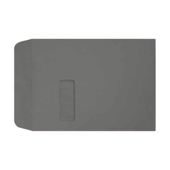 Picture of LUX #9 1/2 Open-End Window Envelopes, Top Left Window, Self-Adhesive, Smoke, Pack Of 1,000