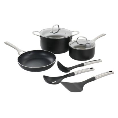 Picture of Oster Palladium 8-Piece Aluminum Cookware Set, Black/Silver