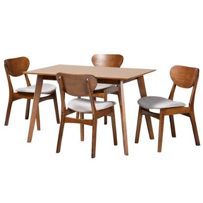 Picture of Baxton Studio Katya 5-Piece Dining Set, Gray/Walnut Brown