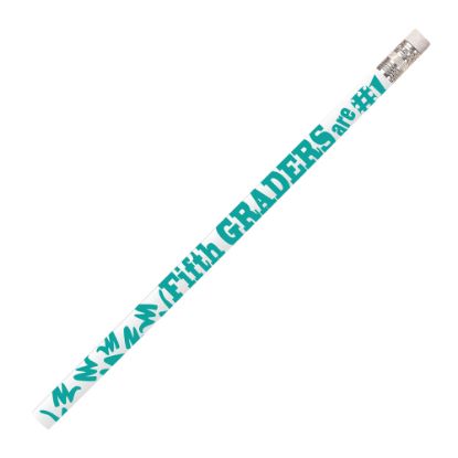 Picture of Musgrave Pencil Co. Motivational Pencils, 2.11 mm, #2 Lead, 5th Graders Are #1, Light Blue/White, Pack Of 144