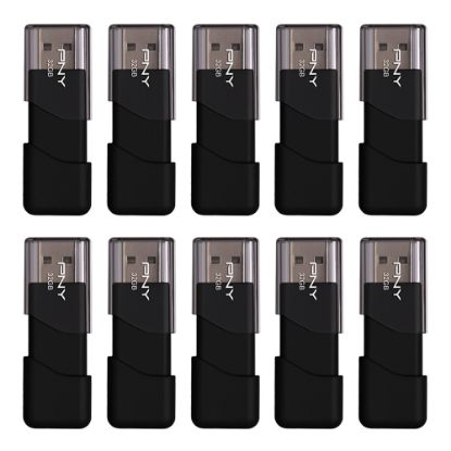 Picture of PNY Attache 3 USB 2.0 Flash Drives, 32GB, Pack Of 10 Flash Drives