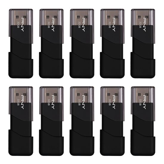 Picture of PNY Attache 3 USB 2.0 Flash Drives, 32GB, Pack Of 10 Flash Drives