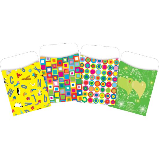 Picture of Barker Creek Peel & Stick Library Pockets, 3-1/2in x 5-1/8in, Bright Colors, Set Of 120 Pockets