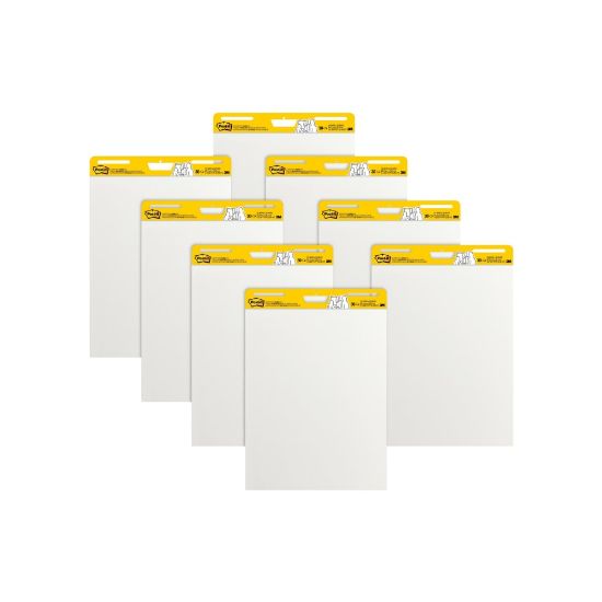 Picture of Post-it Super Sticky Easel Pads, 25in x 30in, 8 Pads, 30 Sheets/Pad, Back to School for Classrooms, White