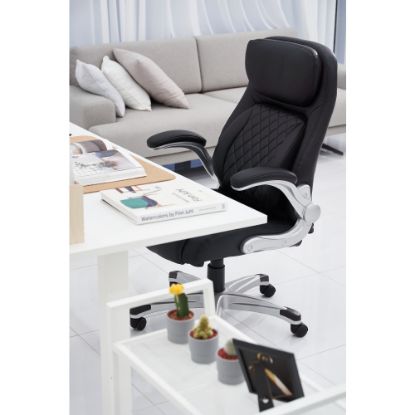 Picture of Nouhaus Posture Ergonomic PU Leather High-Back Executive Office Chair, Flat Black