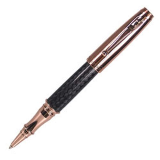 Picture of Monteverde Invincia Rollerball Pen, Rose Gold, Fine Point, 0.7 mm, Black Barrel, Black Ink