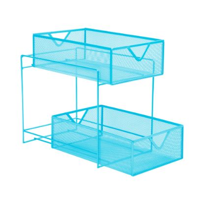 Picture of Mind Reader Metal Accessory Organizer Supply Storage, 12-1/2inH x 12-1/2inW x 8-1/4inL, Blue