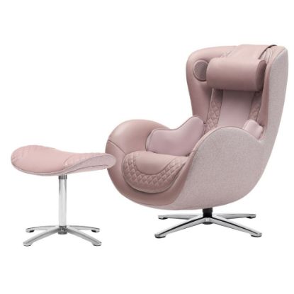 Picture of Nouhaus Classic Leather Massage Chair With Ottoman, Pale Rose