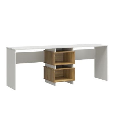 Picture of Ameriwood Home Novogratz Nelson 83inW 2-Way Computer Desk, White/Natural