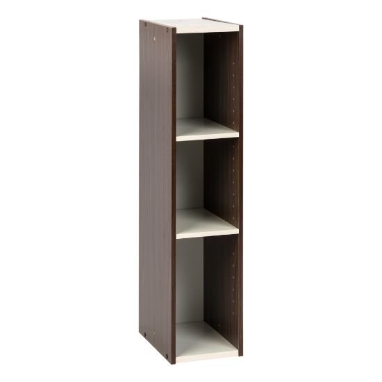 Picture of IRIS 35inH 3-Shelf Slim Space-Saving-Shelf, Walnut Brown