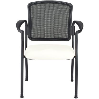 Picture of WorkPro Spectrum Series Mesh/Vinyl Stacking Guest Chair With Antimicrobial Protection, With Arms, White, Set Of 2 Chairs, BIFMA Compliant