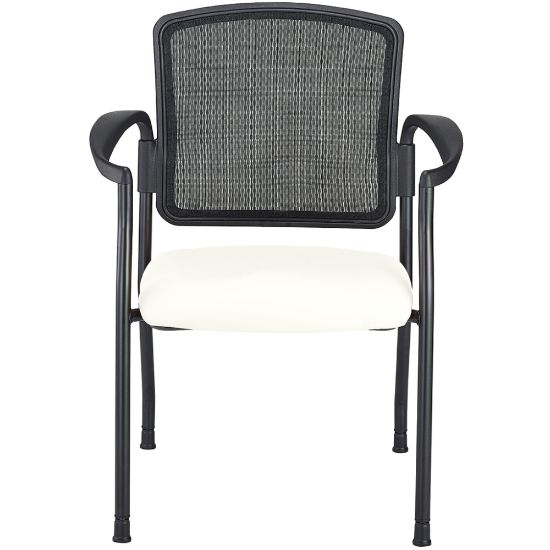 Picture of WorkPro Spectrum Series Mesh/Vinyl Stacking Guest Chair With Antimicrobial Protection, With Arms, White, Set Of 2 Chairs, BIFMA Compliant