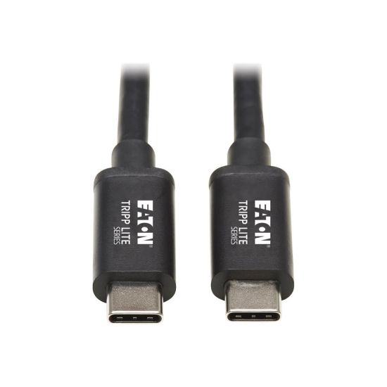 Picture of Tripp Lite Thunderbolt 3 Cable 20 Gbps Passive 5A 100W PD 4K USB C M/M 2M - First End: 1 x USB Type C Male Thunderbolt 3 - Second End: 1 x USB Type C Male Thunderbolt 3 - 2.50 GB/s - Supports up to 3840 x 2160 - Nickel Plated Connector - Black