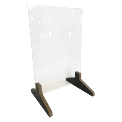 Picture of Waddell Counter-Top Protective Plastic Partition With 3-Piece Wood Base, 23inH x 15inW x 12inD