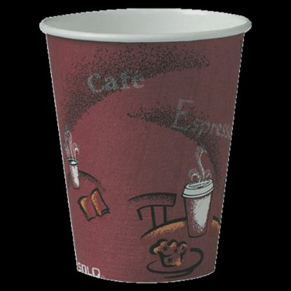 Picture of Solo Cup Paper Hot Cups, 8 Oz., Maroon, Carton Of 500