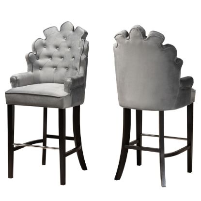 Picture of Baxton Studio Chloe Bar Stools, Dark Gray, Set Of 2 Stools