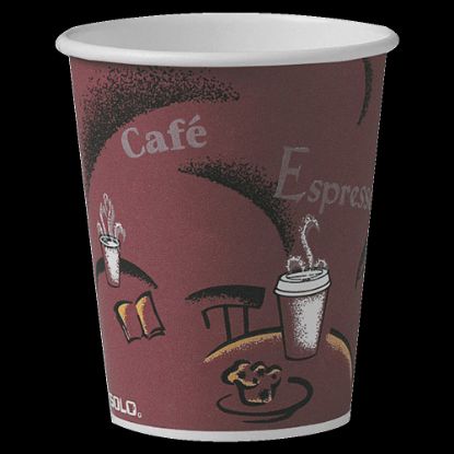 Picture of Solo Cup Paper Hot Cups, 10 Oz., Maroon, Carton Of 300