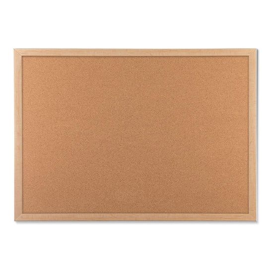 Picture of U Brands Cork Bulletin Board, 48in X 36in, Birch Wood Frame, Actual Size 47in X 35in (003U00-01)