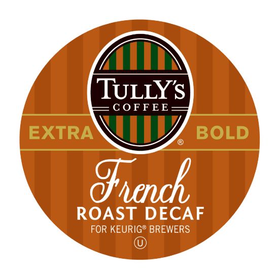 Picture of Tullys Coffee Single-Serve Coffee K-Cup, Decaffeinated, French Roast, Carton Of 24