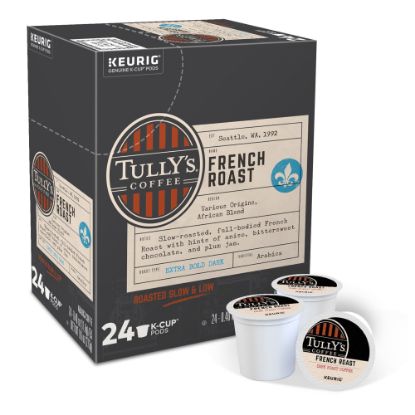 Picture of Tullys Coffee Single-Serve Coffee K-Cup Pods, French Roast, Carton Of 24