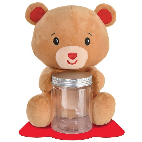 Picture of Amscan Plush Bear With Jar Balloon Weights, 8in, Brown, Pack Of 2 Weights