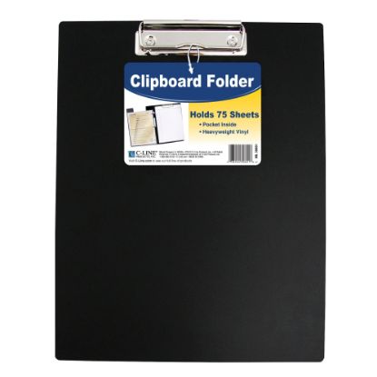 Picture of C-Line Clipboard Folders, 8-1/2in x 11in, Black, Pack Of 12 Folders