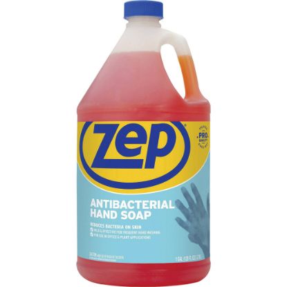 Picture of Zep Commercial Antimicrobial Hand Soap - Fresh Clean Scent - 1 gal (3.8 L) - Kill Germs, Bacteria Remover, Soil Remover - Hand - Orange - Non-abrasive, Solvent-free, Residue-free, Quick Rinse - 1 Bottle