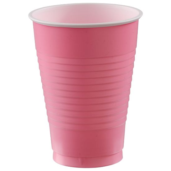 Picture of Amscan 436811 Plastic Cups, 12 Oz, New Pink, 50 Cups Per Pack, Case Of 3 Packs