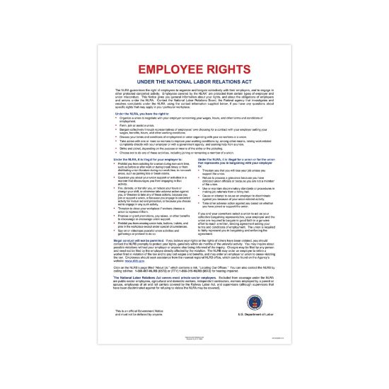 Picture of ComplyRight Federal Contractor Posters, National Labor Relations Act, English, 11in x 17in