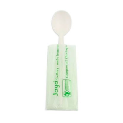 Picture of Stalk Market Compostable Individually Wrapped Spoons, 6-1/2in, White, Pack Of 750 Spoons