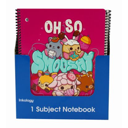 Picture of Inkology Notebooks, Smooshy Mushy, 8-1/2in x 11in, College Ruled, 140 Pages (70 Sheets), Assorted Designs, Pack Of 12 Notebooks