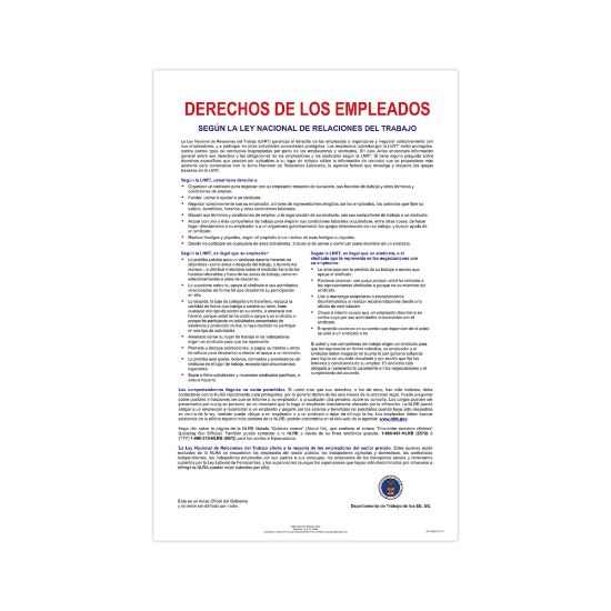 Picture of ComplyRight Federal Contractor Posters, National Labor Relations Act, Spanish, 11in x 17in