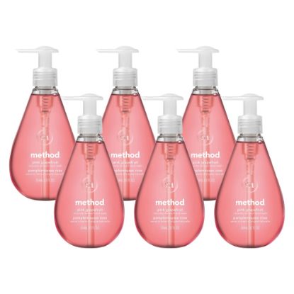 Picture of Method Pink Grapefruit Gel Hand Wash - Pink Grapefruit Scent - 12 fl oz (354.9 mL) - Pump Bottle Dispenser - Hand - Pink - Non-toxic, Triclosan-free - 6 / Carton