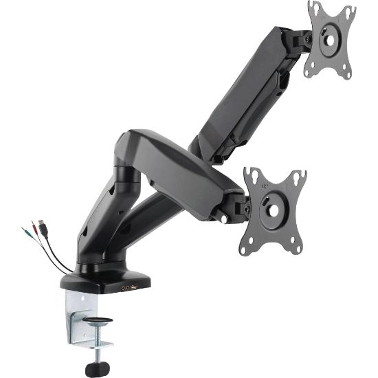 Picture of Lorell Dual Arm Monitor Mount, 22-7/16inH x 4-3/8inW x 32-7/16inD, Matte Black