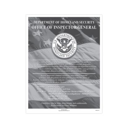 Picture of ComplyRight Federal Contractor Posters, Bilingual, DHS Fraud Hotline, 8 1/2in x 11in