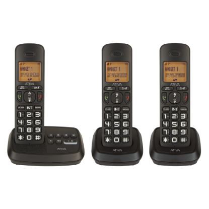 Picture of Ativa DECT 6.0 3-Handset Cordless Phone System With Answering Machine And Speakerphone, WPS05