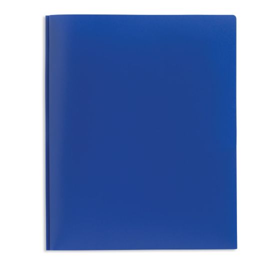 Picture of Office Depot Brand 2-Pocket School-Grade Poly Folder with Prongs, Letter Size, Blue