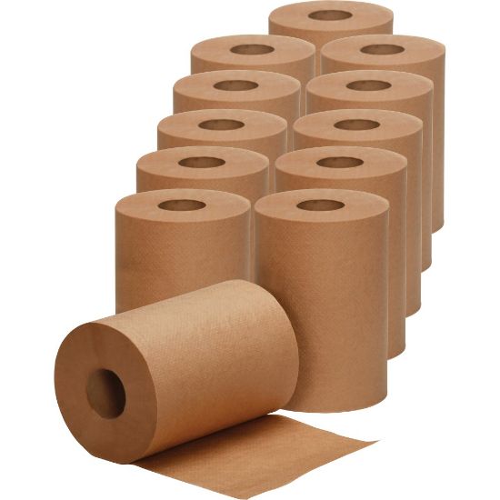 Picture of SKILCRAFT Paper Towel Rolls, 7-7/8in x 350ft, 100% Recycled, Brown, Box Of 12 Rolls