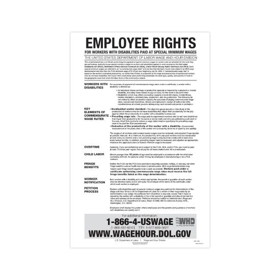 Picture of ComplyRight Federal Contractor Posters, Notice To Workers With Disabilities, English, 11in x 17in